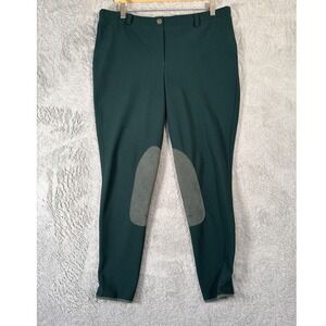 TuffRider Ladies 34 Hunter Low Rise Pull On Breeches Equestrian Pants Green Barn